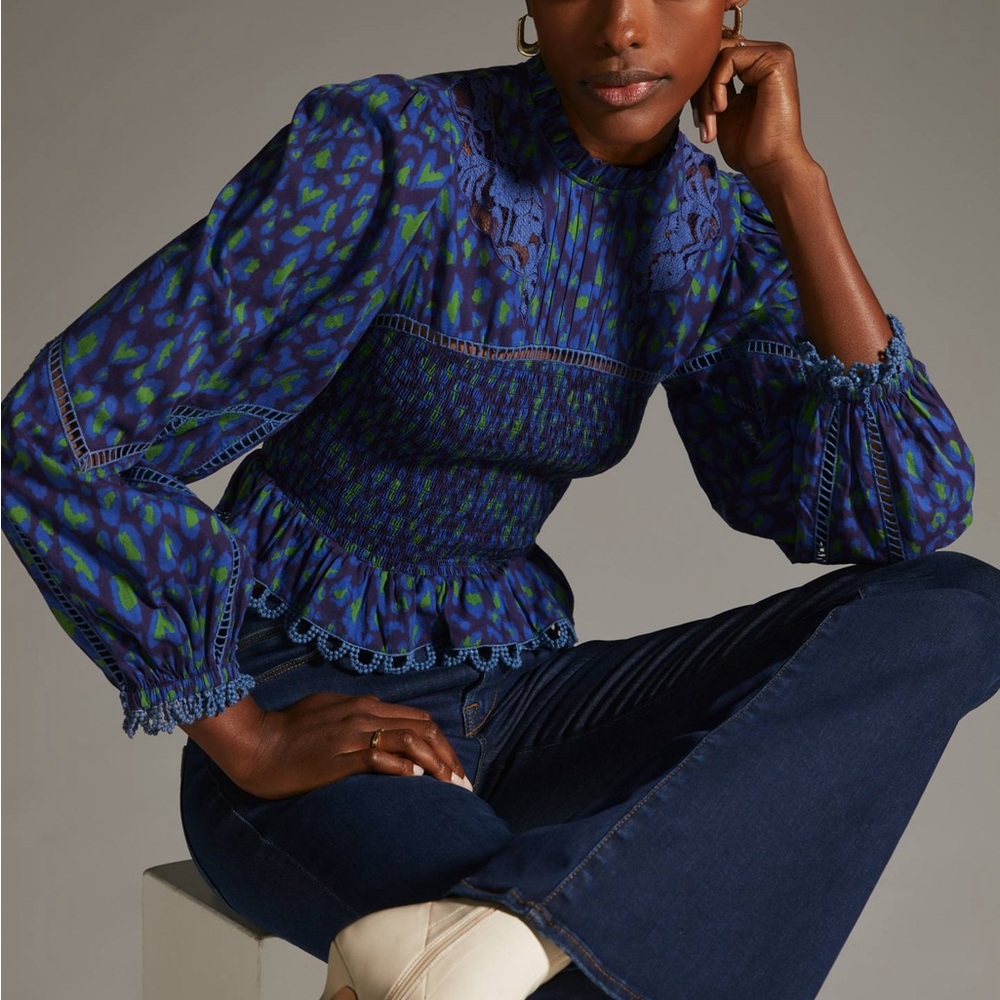 FARM Rio Blue and Green Blouse